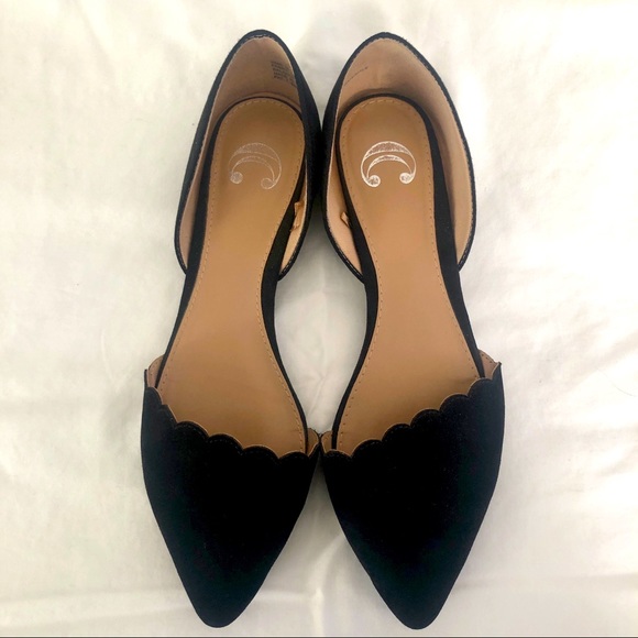 ✨EUC✨ Charming Charlie Black Scallop Flats - Picture 2 of 4
